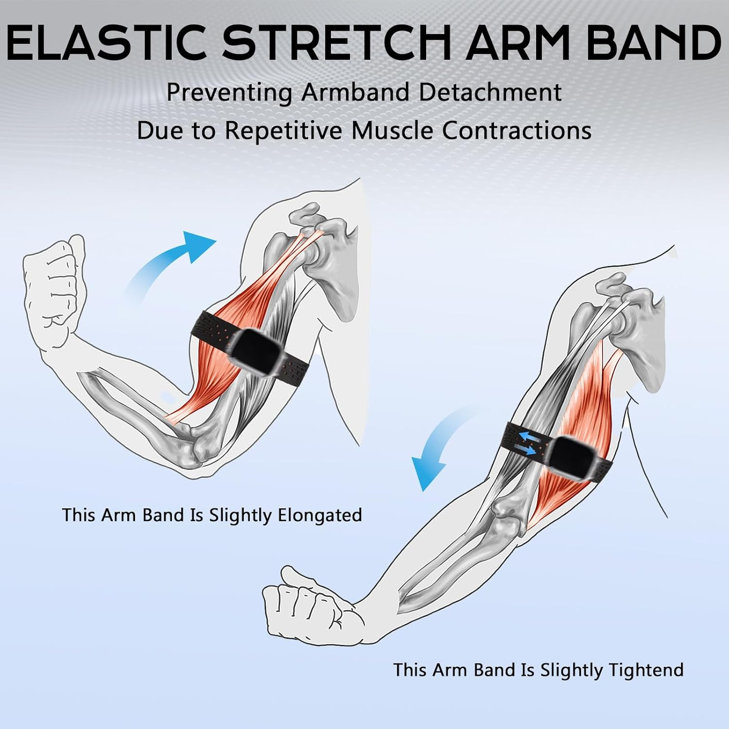 Viiotu Ankle Strap for Apple Watch 38/40/41Mm 42/44/45/46Mm, Soft Elastic Arm Straps for Apple Watch, Stretchy Sport Unisex Armband/Ankleband Runing Exersice image number 1