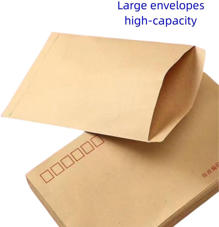 10 Pcs A4 Envelopes, Brown Kraft Catalog Envelopes, Mailing Envelopes, Kraft Paper Bags, Large Envelopes, Letter Envelopes for Organizing, Storage,Receipt, Home, Office image number 1