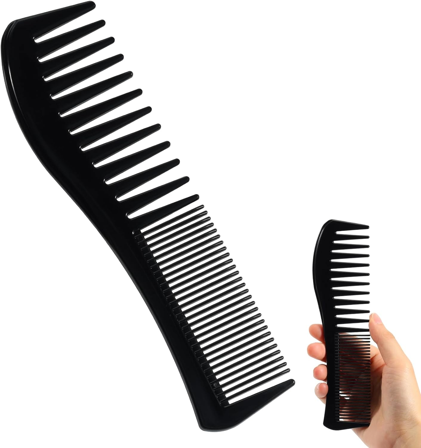 Detangling Hair Comb for Women Double Tooth Hair Comb with Wide and Fine Teeth Shower Combs for Wet Curly Hair Style Hair Care Comb Barber Comb for Thin Thick Curly Straight Hair for Women Men image number 5