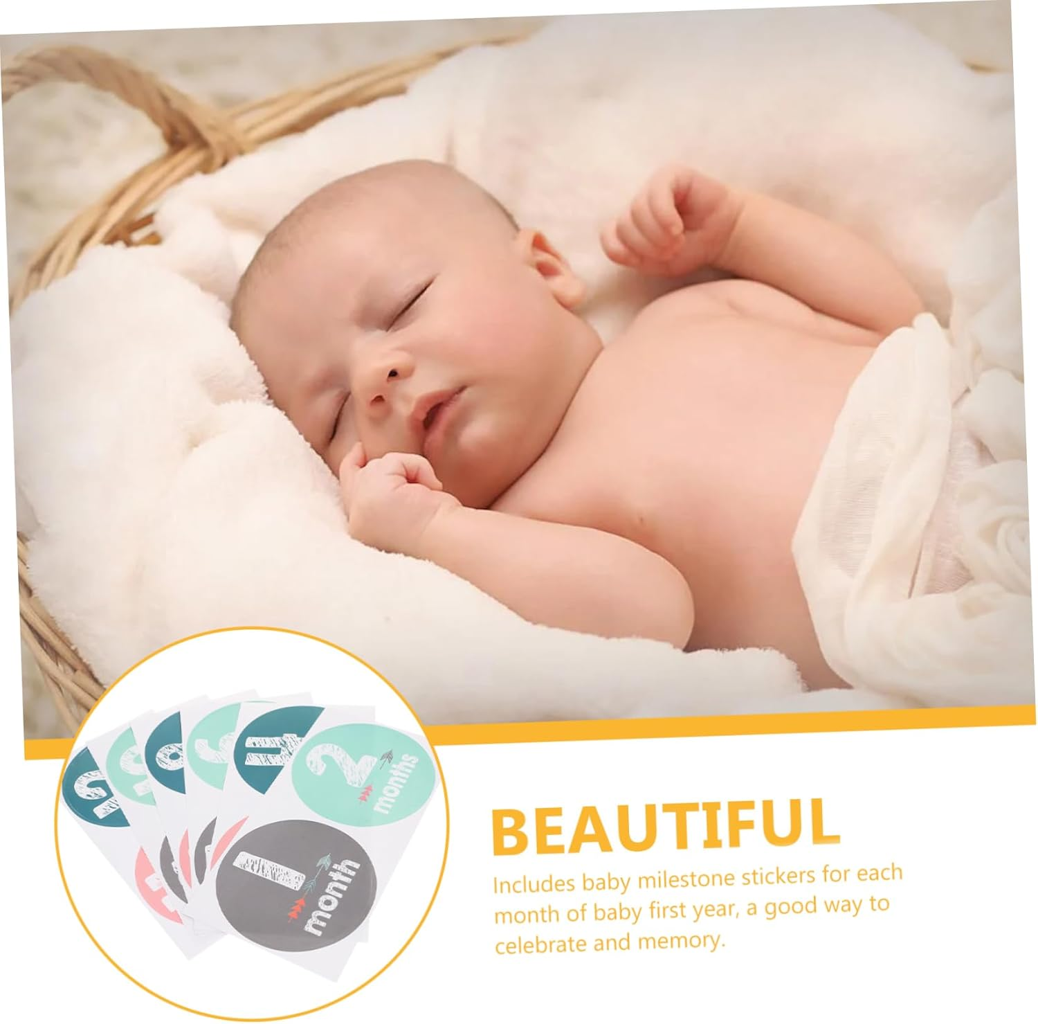 INOOMP Monthly Milestone Stickers Newborn Milestone Stickers for Girl Month Shower for Newborn image number 1