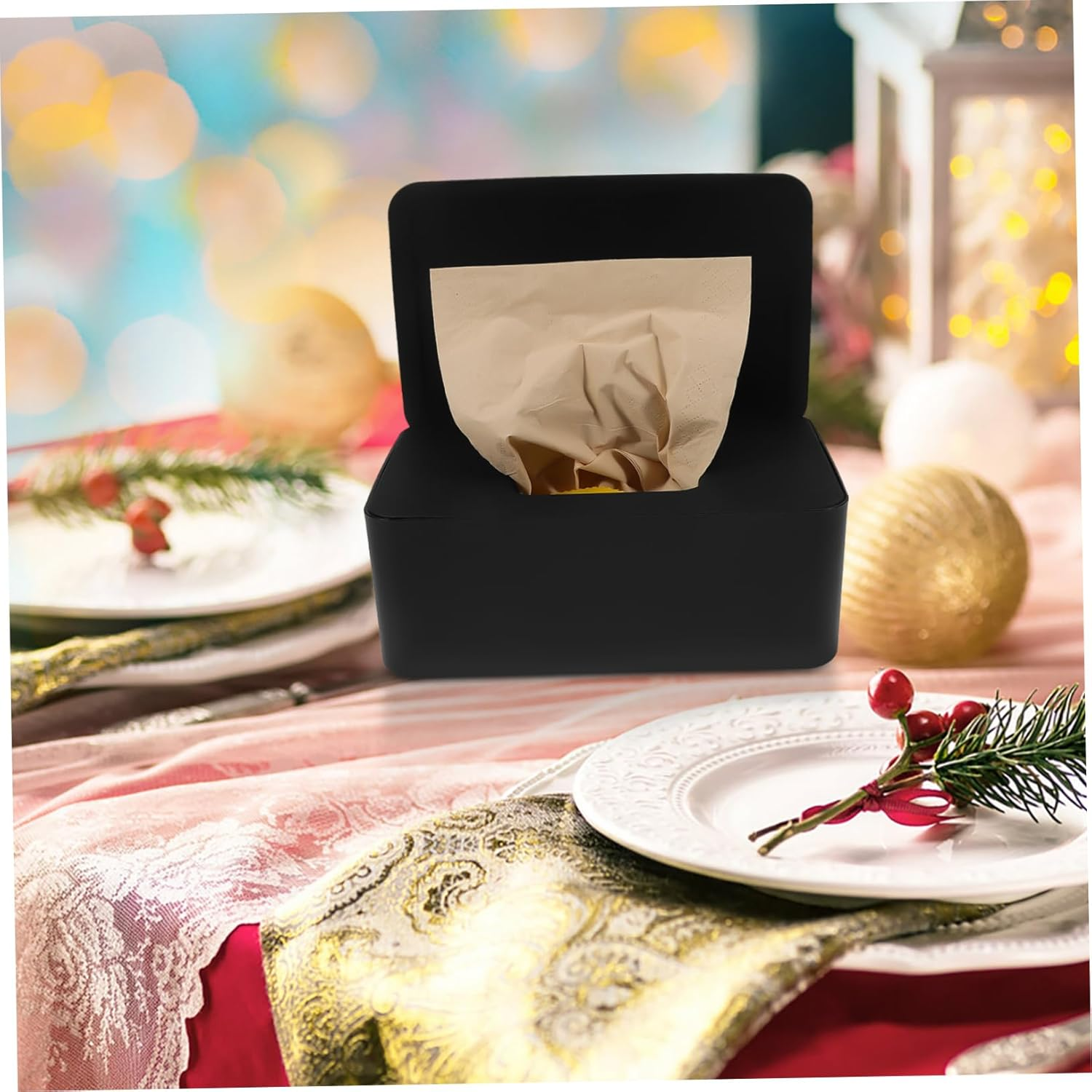 TIDTALEO Wet Wipes Storage Box Lid Plastic Refillable Tissue Dispenser Dryer Sheet Container for Home Office Car Use Wet Tissue Holder image number 6