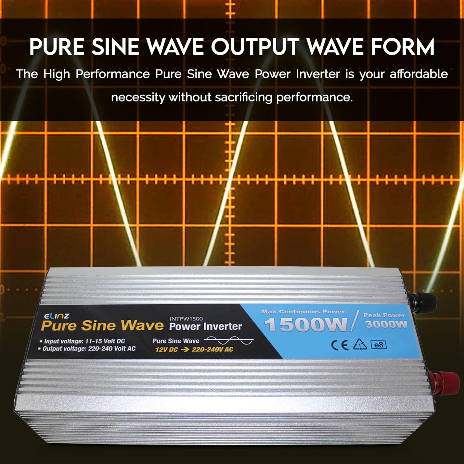 1500W/3000W Inverter 12V to 240V Pure Sine Wave Power Elinz Low High Voltage Input Short Circuit Output Overload Protection AUS Plug Car Caravan Ute SUV Truck Trailer Bus Camper 2Yr Warranty