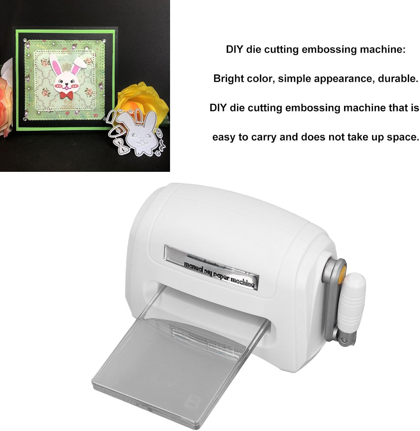 Manual Die Cutting & Embossing Machine, DIY Mini Portable Die Cut Machine Starter Kit, Paper Card Craft Scrapbooking Machine for Card Making, Crafting, Scrapbooking, Arts & Crafts image number 6