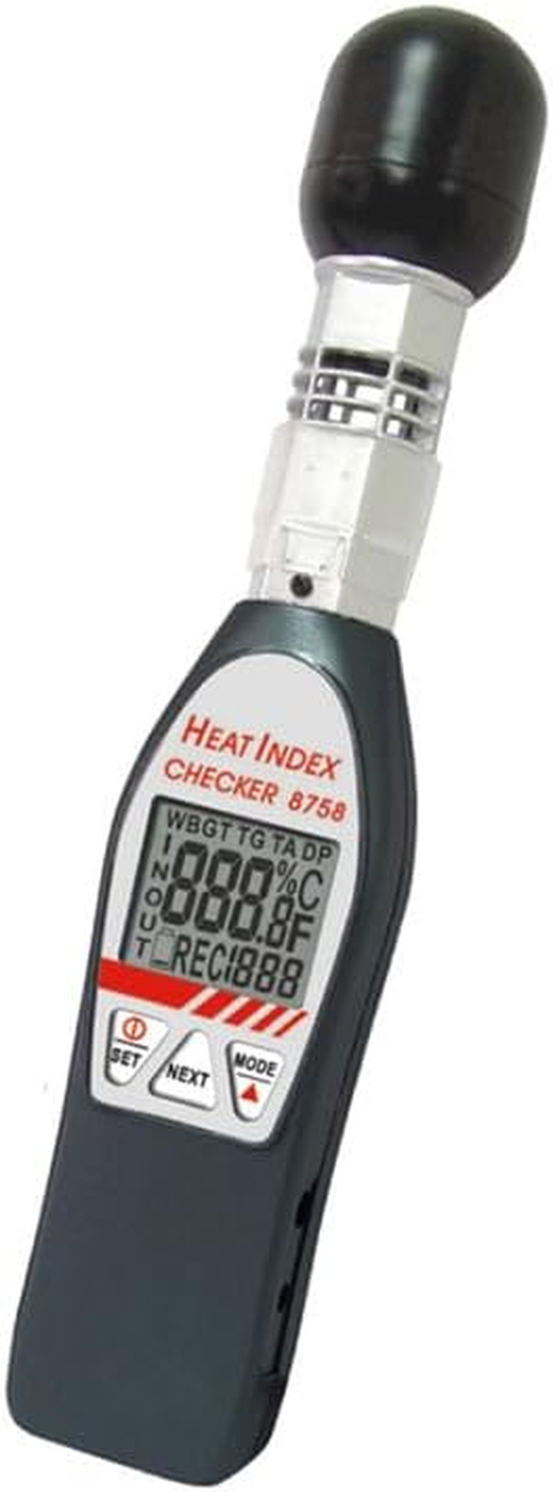 AZ8778 Portable Wet Bulb Globe Temperature WBGT Heat Stress Monitor with 75 Mm Black Ball