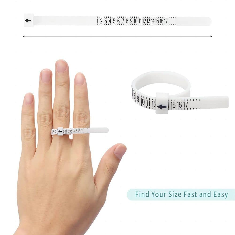 Ring Sizer Measuring Tool Set, Plastic Ring Mandrel & Metal Ring Sizer Finger Gauges, US Size European Size Ring Stick for Jewelry Making Measuring image number 1