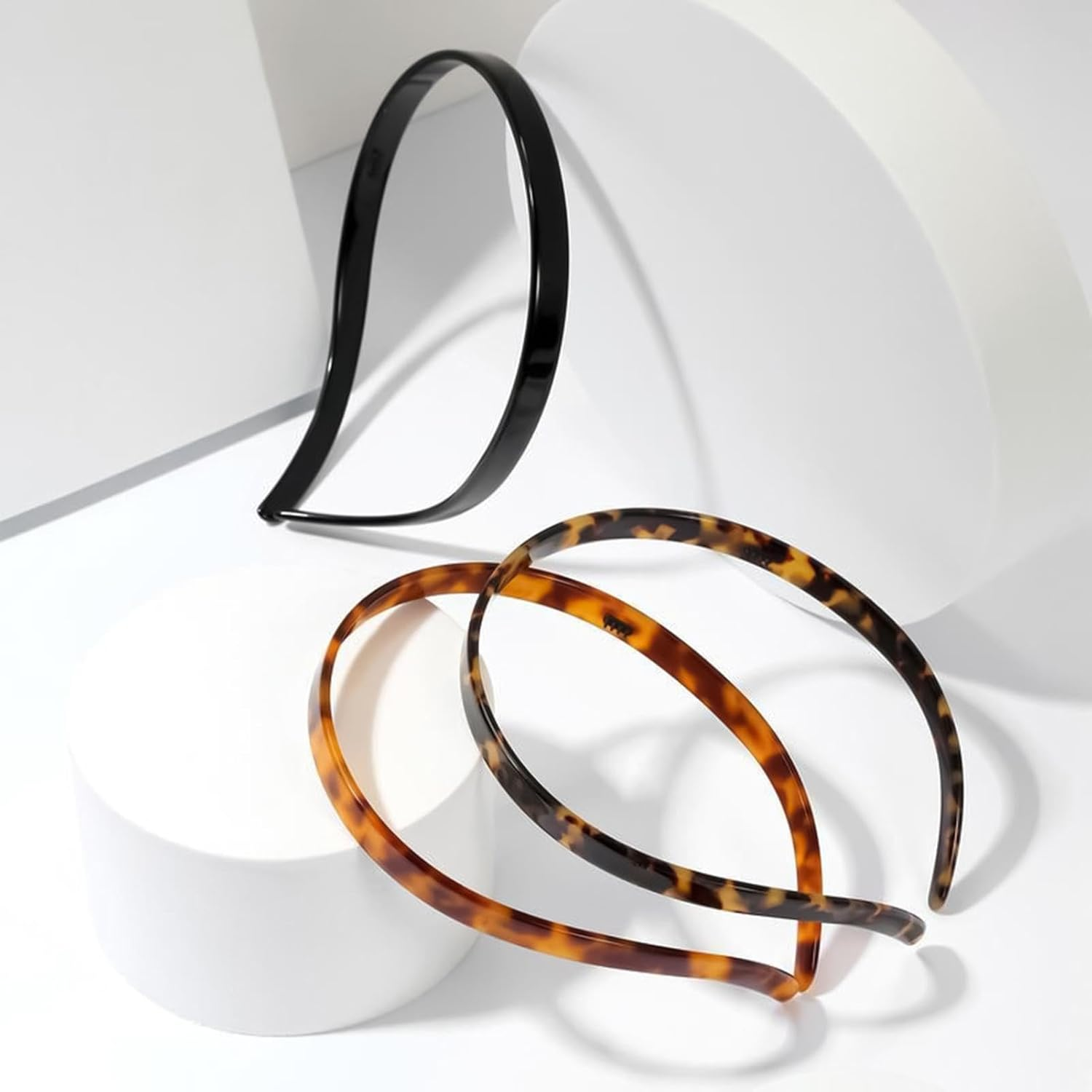 2024 New Acetate Hair Band Designed for Eyewear, No Pressure No Headache Comfortable Headbands for Women Fashion Thin Headbands - Black image number 6