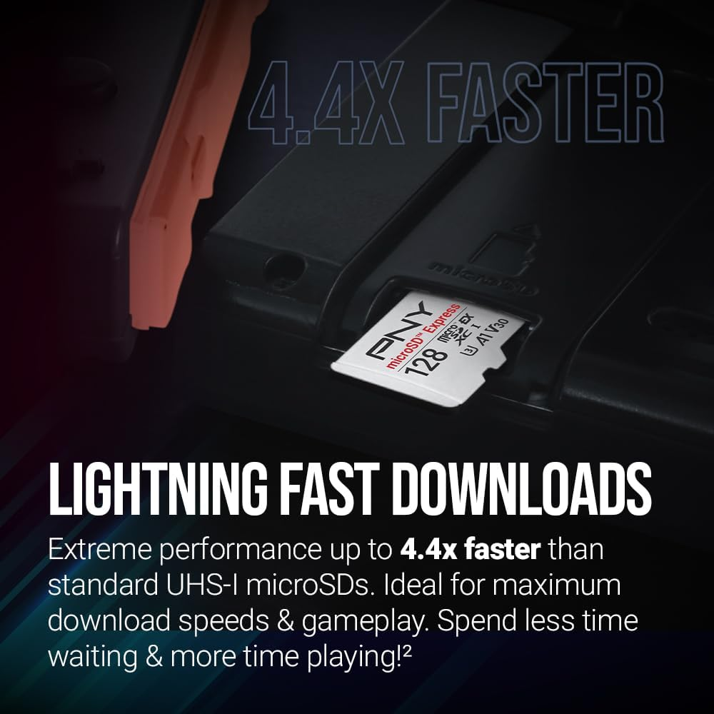 PNY Microsd&trade; Express 128GB UHS-I U3 V30 A1 Microsdxc Flash Memory Card, up to 890 Read & up to 550 Write, Ideal for Microsd Express Compatible Devices like Nintendo Switch 2 image number 5