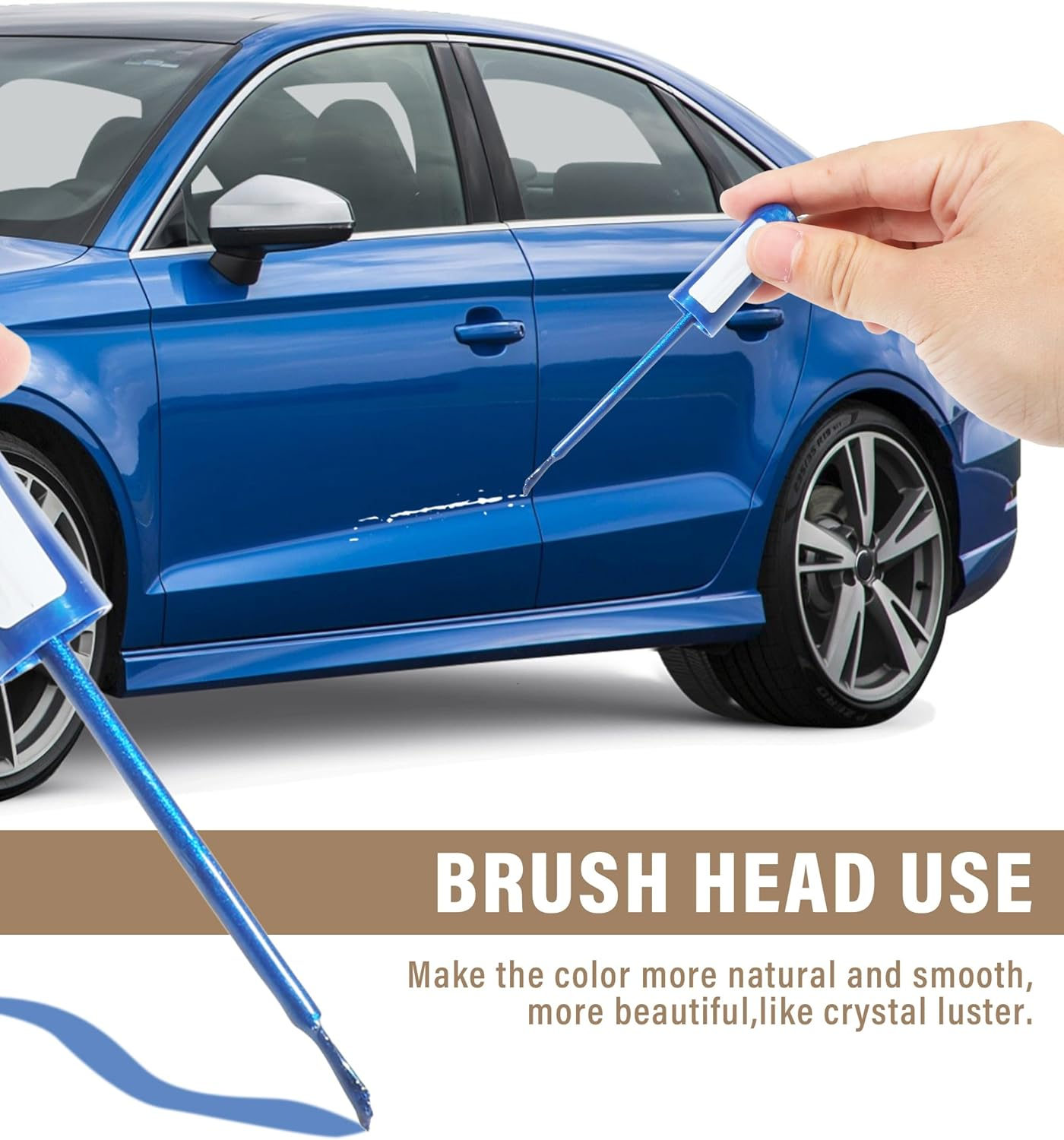 Car Scratch Repair Paint Pen - Deep Scratch Remover for Vehicles, Universal Touch up Paint, Car Accessories (Blue) - Silver image number 2