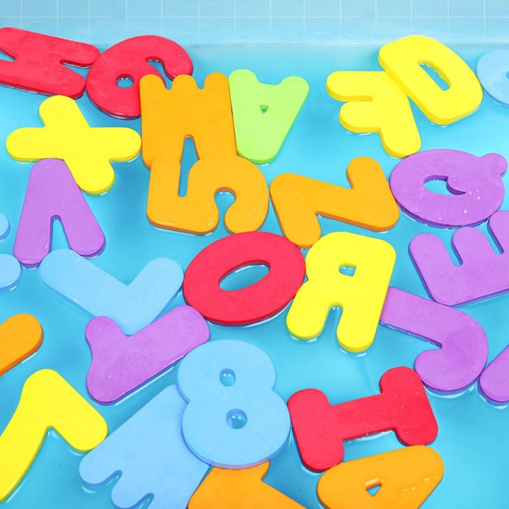 Vaguelly 1 Set Foam Letters Large Foam ABC Letters Number Baby Bath S Kids Bath Time Fun with Net Toy Adhesive Stickers Eva Child Take A image number 4