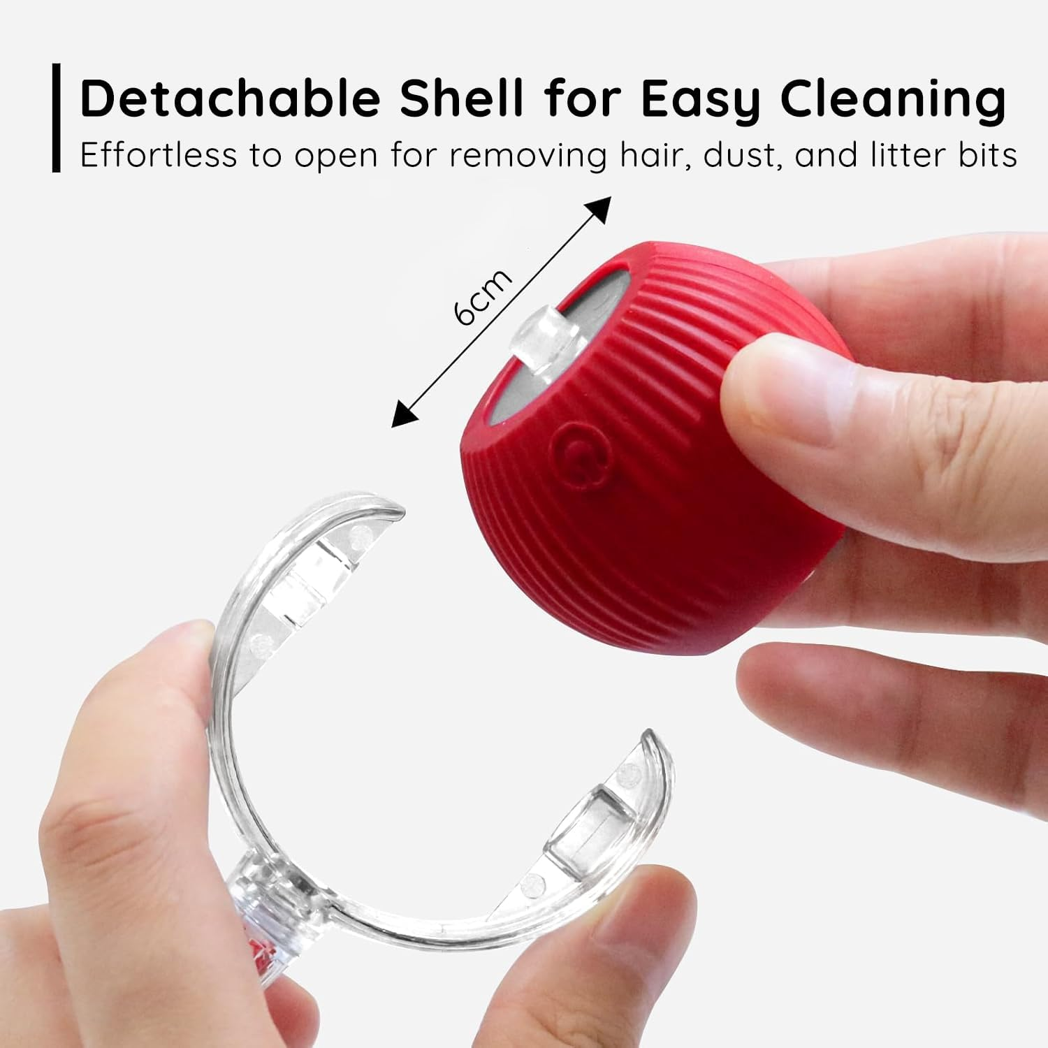 Smart Cat Toy Ball with Feather & Bird Sound, Silicone Interactive Rolling Ball for Indoor Cats, Motion-Activated, Obstacle Avoidance, Quiet Motor, Rechargeable 300Mah Battery (Red) image number 2