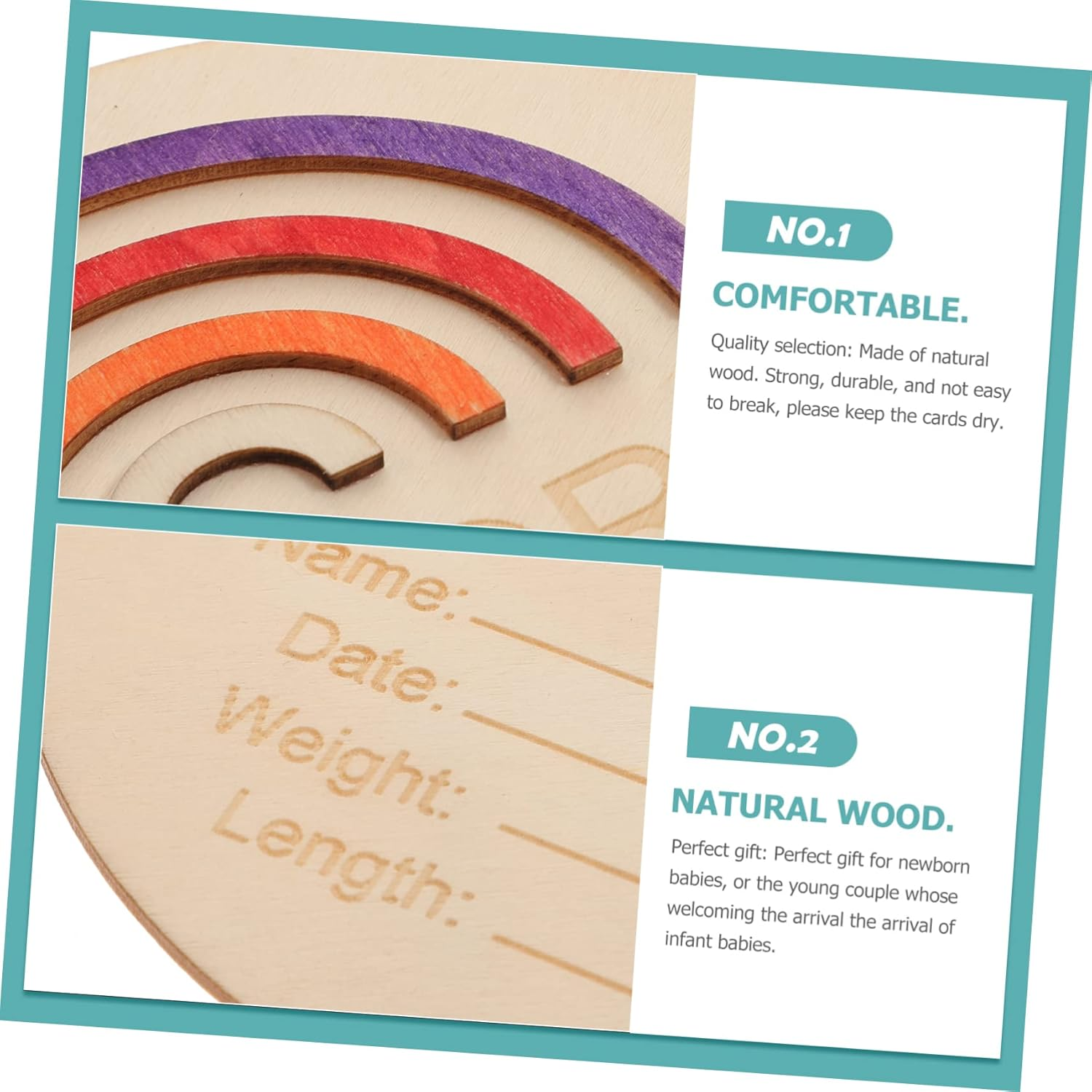 Kisangel Milestone Sign Wooden Monthly Card Newborn Announcement Sign for Photo Props Durable Milestone Circles for Months Thoughtful Present for Parents image number 4