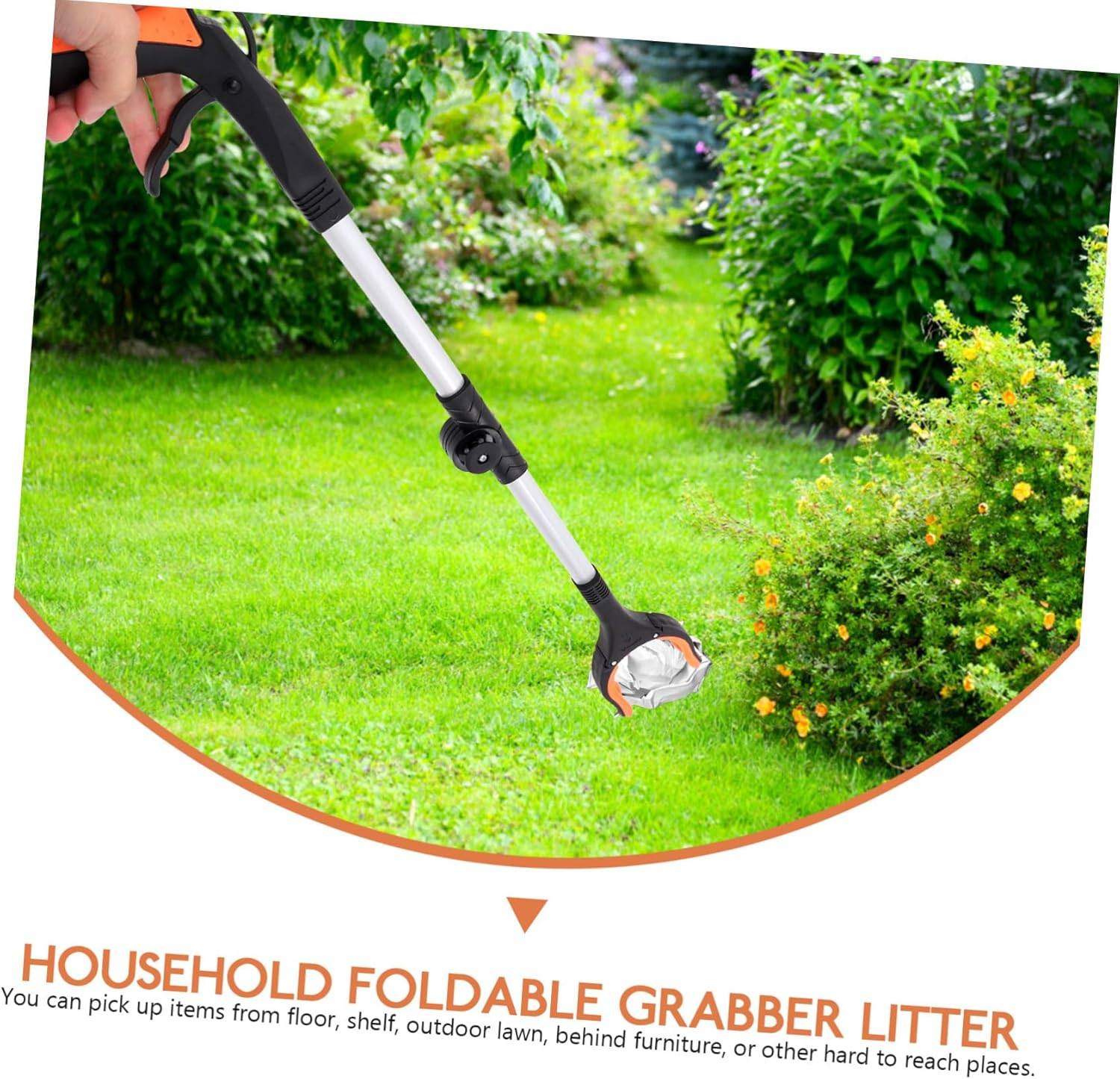 Foldable Trash Picker Grabber Tool with Ergonomic Non-Slip Handle Lightweight Aluminum Alloy and Abs Construction Household Cleaning Aid for Picking up Garbage Keys Coins Portable