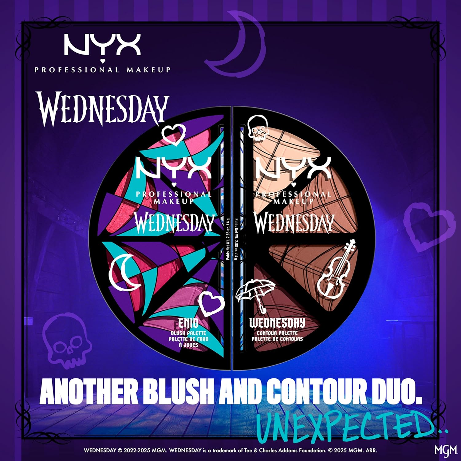 NYX Professional Makeup Wednesday Stained Glass Blush Palette, Makeup Palette with 4 Versatile, Intensely Pigmented Blush Shades image number 2