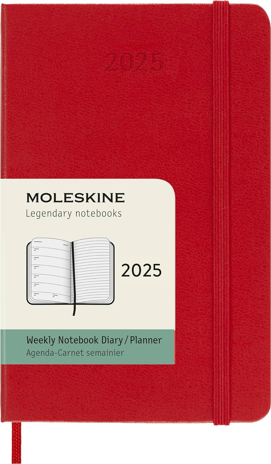 MOLESKINE- 2025-12 Month Weekly Notebook Hard Cover Diary - Pocket - Scarlet Red image number 1