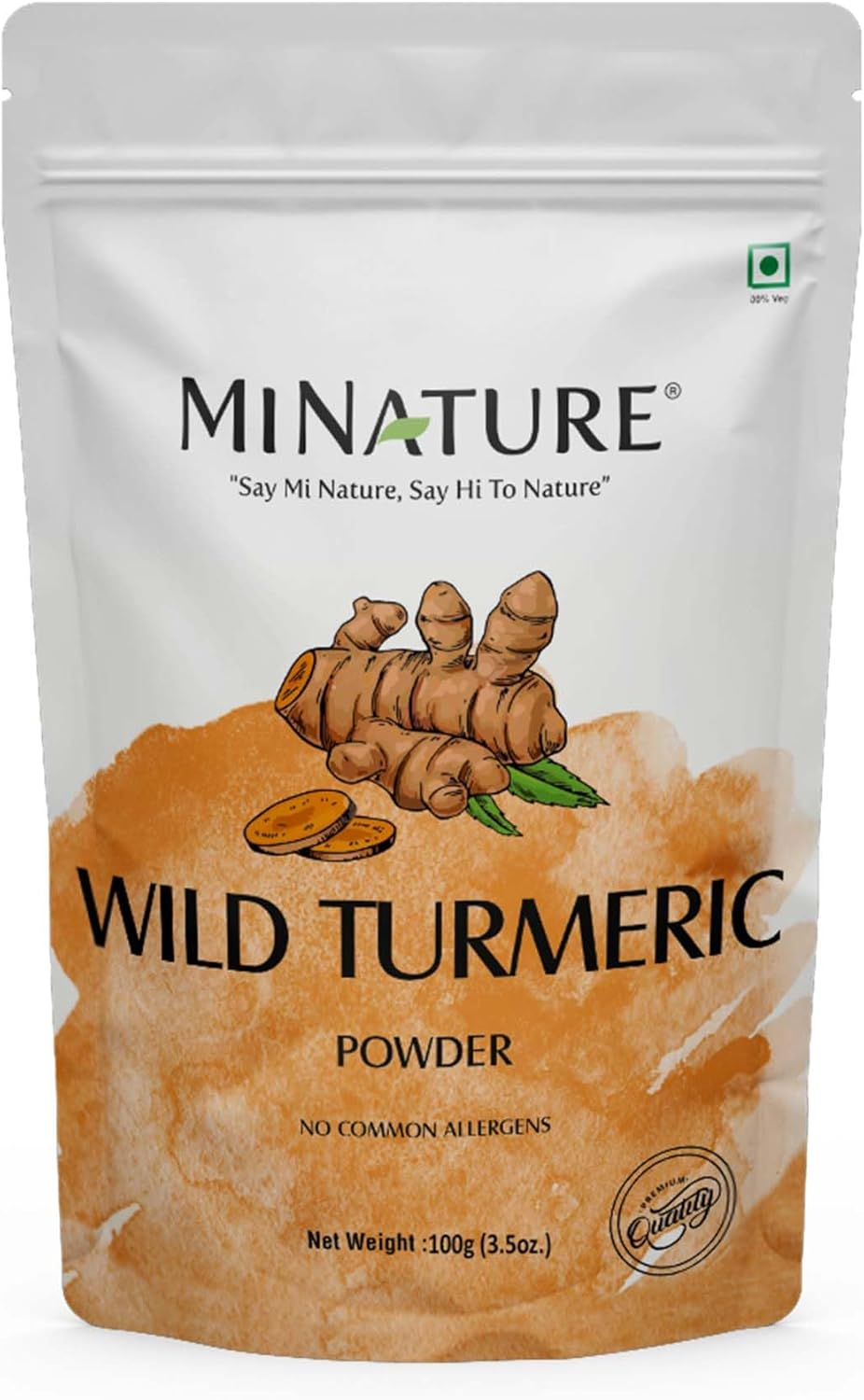 Wild Turmeric Powder by Mi Nature | Kasturi Manjal (Jungli Haldi/Amba Haldi) Powder | Dark Spot, Pigmentation, Tan Removal| Naturally Refreshed Even Skin | 100G(3.5Oz)