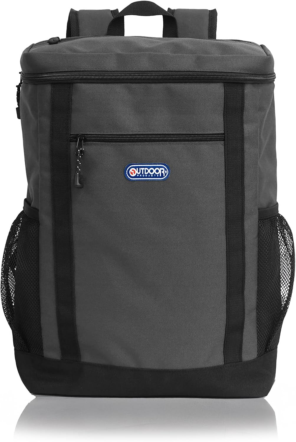 Outdoor Products Square Backpack, Box Type, Large Capacity, A4 Storage, PC Storage, Many Pockets, Commuting to Work