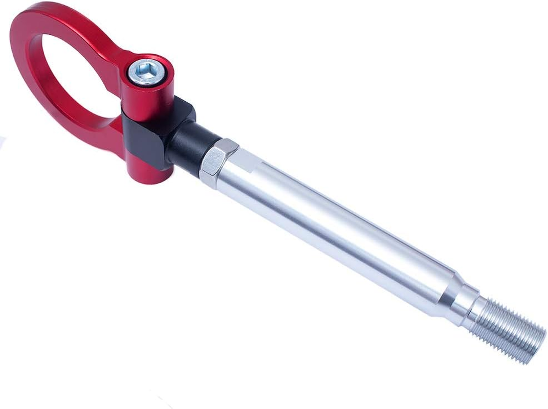 CAR CAN'T FLY Racing Style Front Rear Bumper Trailer Ring Red Towing Tow Hook for Subaru BRZ Impreza WRX Sti Scion FR-S Toyota 86 - Red image number 4