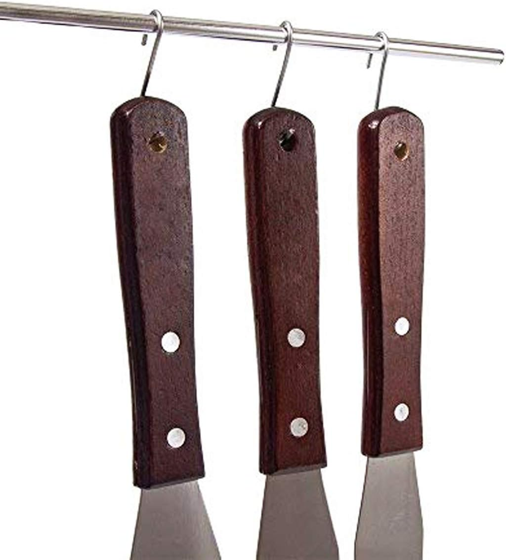 Acronde 4PCS Straight Cake Icing Spatula Set 4&rdquo; 6&rdquo; 8&rdquo; 10&rdquo; Professional Stainless Steel Cake Decorating Frosting Spatulas with Wooden Handle (Straight) - Angled image number 4