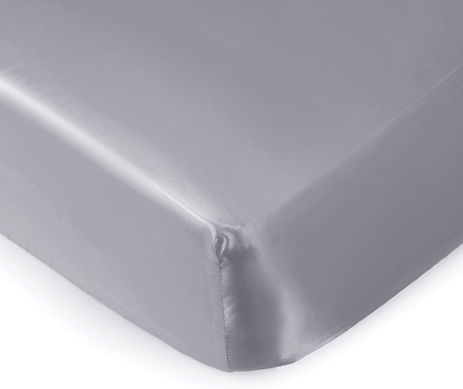 Pro Goleem 2 Pack Satin Soft Crib Sheet Silky Baby Mattress Sheet White and Gray Unisex 52&rsquo;&rsquo;X28&rsquo;&rsquo;X8&rsquo;&rsquo; Fitted Sheet