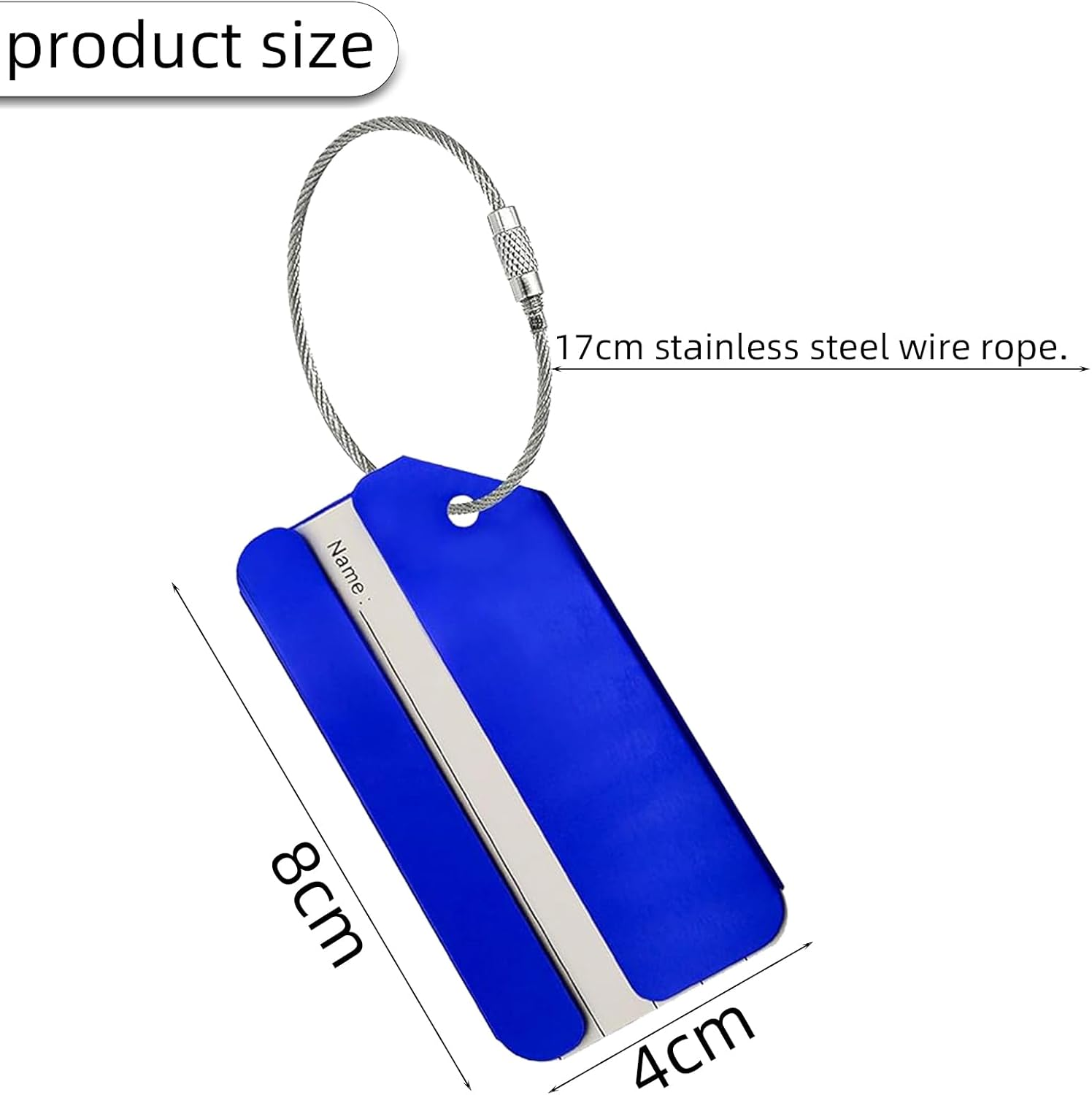 Suytvenxau 6-Pack Multicolor Aluminum Alloy Luggage Tags - Durable Baggage Tags with Name ID Cards & Stainless Steel Loops, Ideal Suitcase Accessories for Checked Luggage & Travel