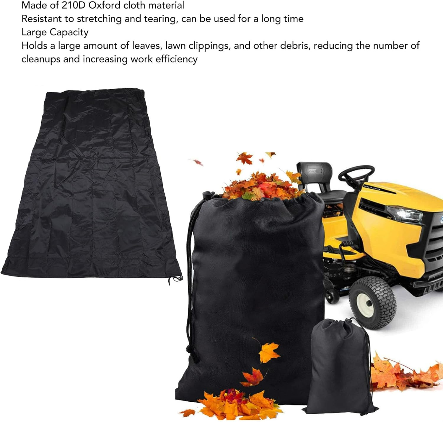 Lawn Tractor Leaf Bag, Large Capacity Garden Leaf Collector Grass Catcher Bag with Drawstring for Fast Leaf Collection for Lawn Mower, Leaf Collector Bag for Riding Lawn Mower image number 1