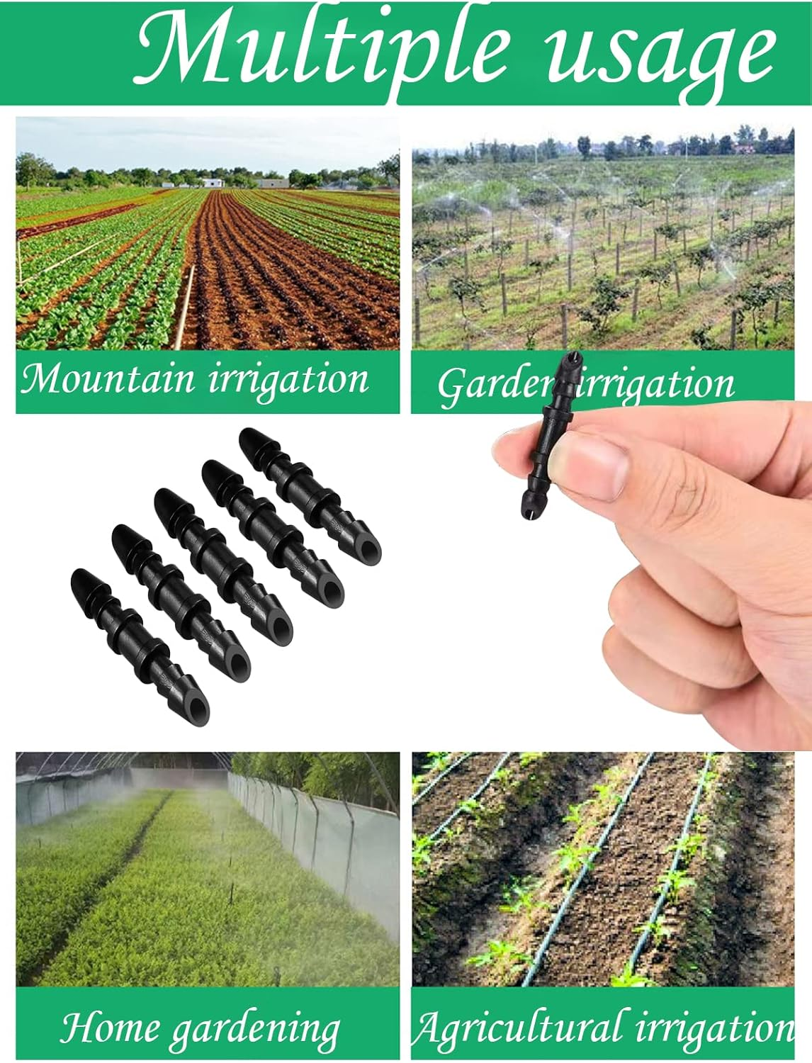 200Pcs Barbed Connectors Drip Irrigation Barbed Connectors,Hoinco Fitting Drip Irrigation Barbed Coupling Single Barbed Connector for Irrigation Tubing System and Garden
