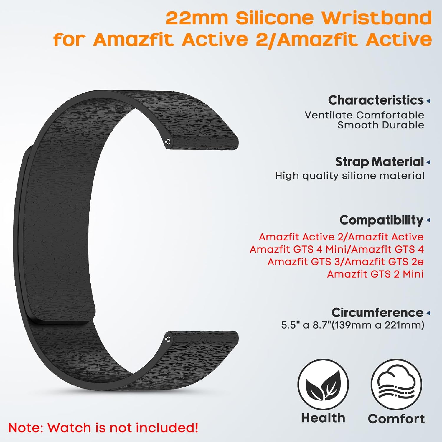 CHULN Silikon Armband Kompatibel Mit Amazfit Active 2/Active/Garmin Vivoactive 5/Amazfit GTS/GTS 2/2 Mini/Gts 3, 20Mm Einstellbares Magnetisch Sport Ersatzarmband F&uuml;r Smartwatch.(No Host) - Starlight image number 3