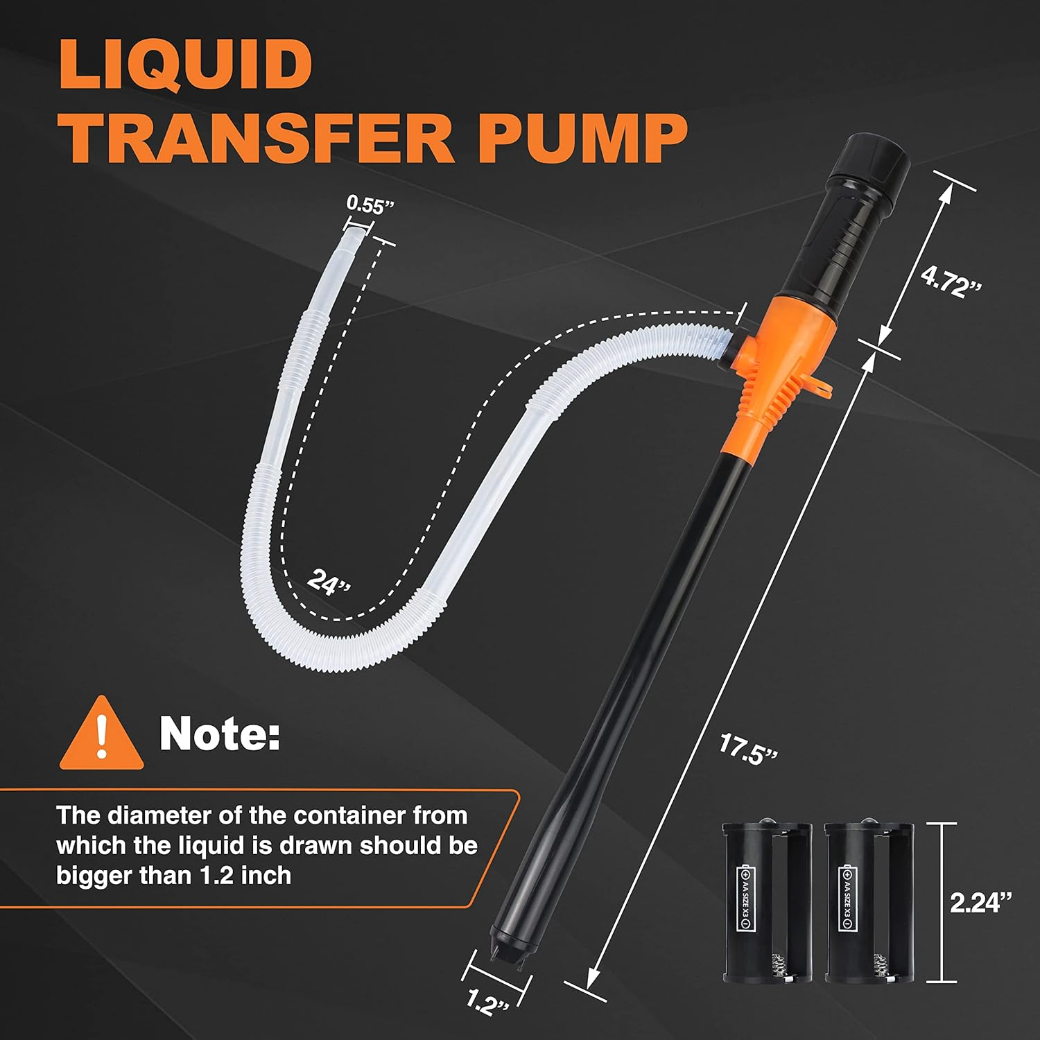 Battery Operated Electric Siphon Pump for Gas & Diesel Transfer - 3.5GPM Flow Oil Extractor - Ideal Gasoline Transfer Pump image number 3