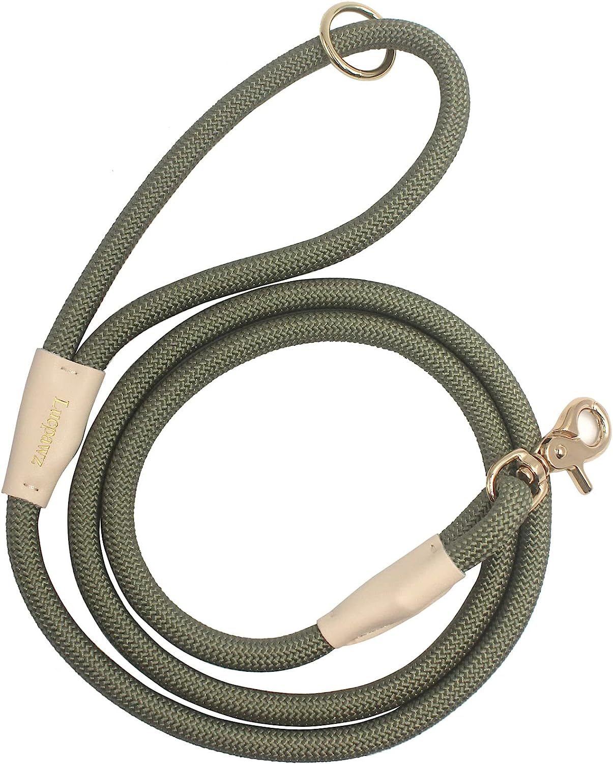 Lobster Snap Pet Leash 5FT, Special Strong Nylon Rope Dog Leash, Solid Color Rope Dog Lead for All Breeds (Army Green,5Ft*10Mm)