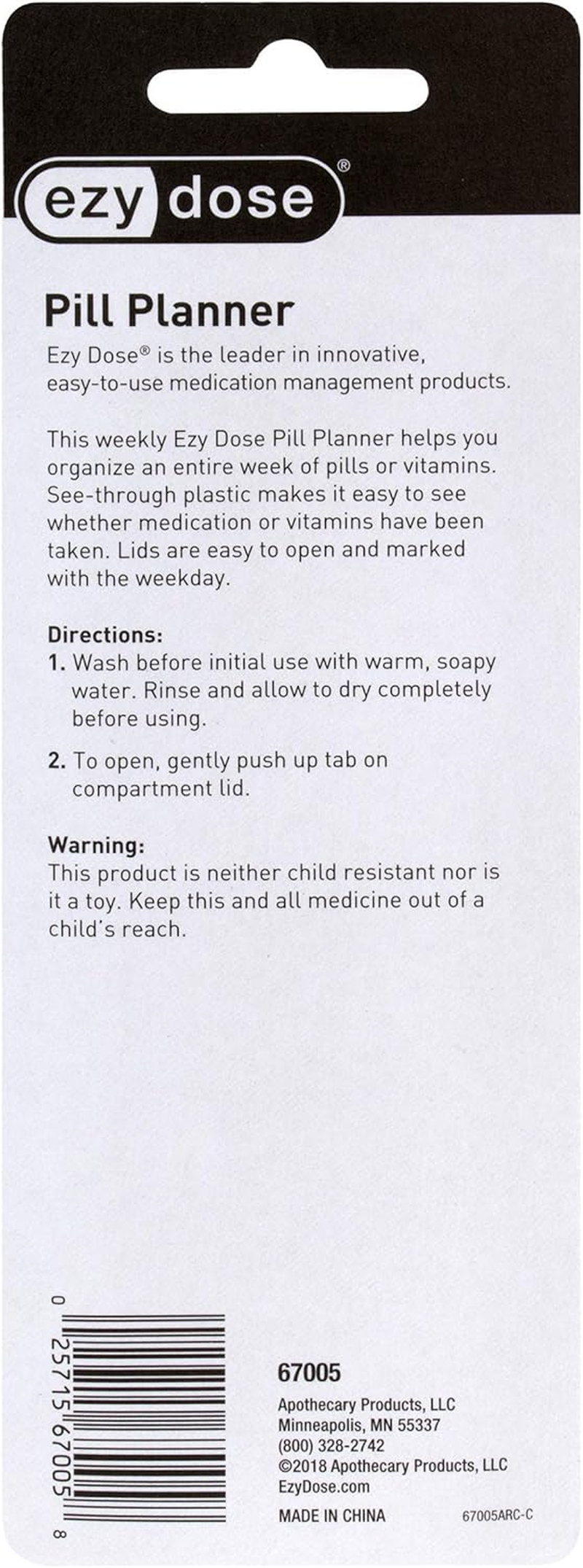 Ezy Dose 7-Day Pill Organizer, Medium, 7 Compartments image number 3