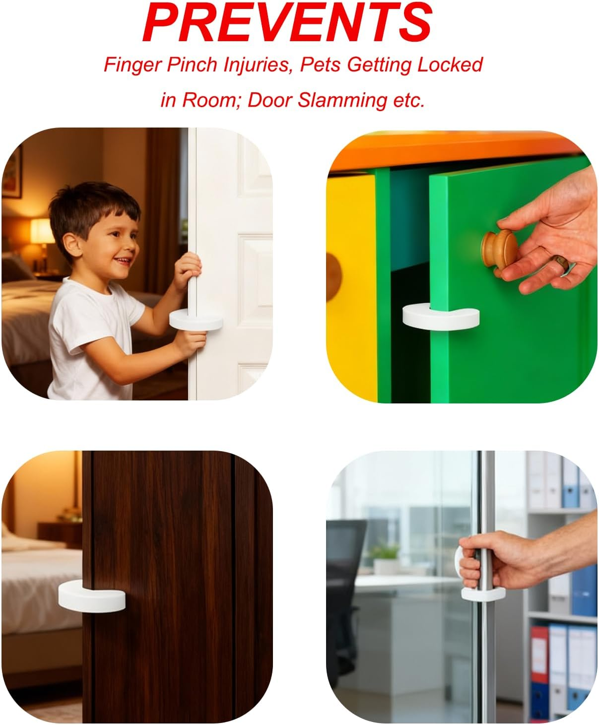 Pack of 6 Door Pinch Guards, Baby Proof Soft EVA Foam Stoppers Fits Any Doors Size, Door Stopper for Child Safety and Baby Safety Products for Home Protection image number 2