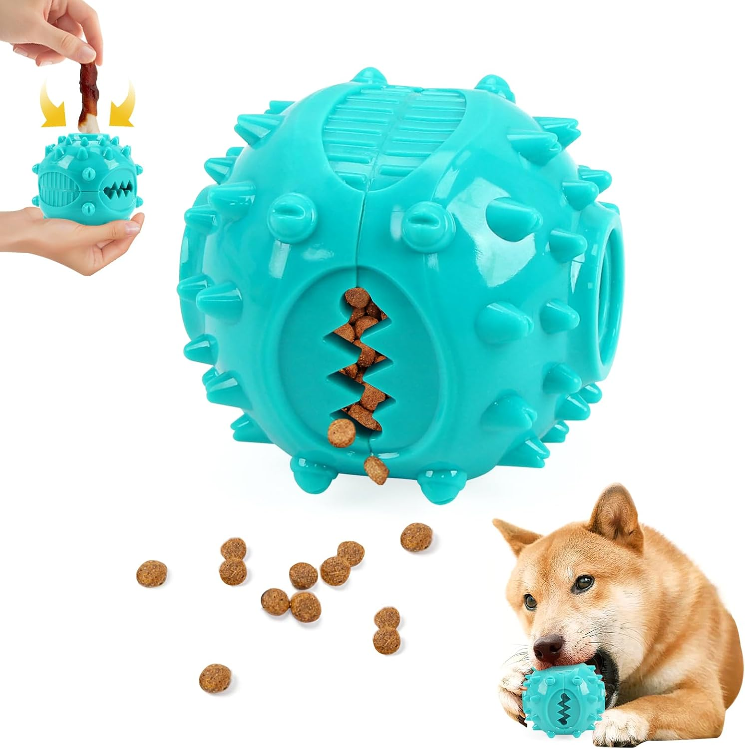 Dog Chew Toys, Fun to Chew, Chase and Fetch, Interactive Treat Dispenser, Dental Cleaning Dog Toy, Puppy Training, IQ Mental Stimulation, Boredom Buster for Small, Medium Breeds image number 6