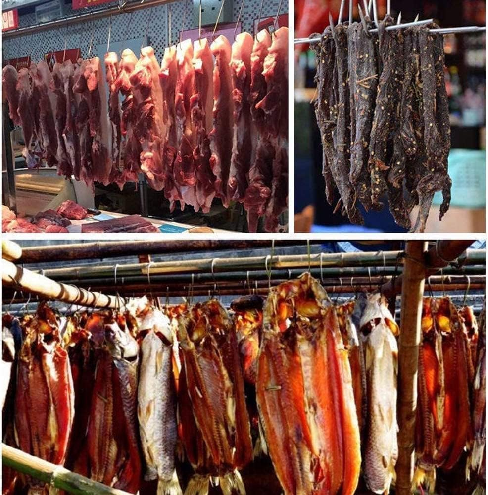 GERUSEA 5.12Inch Meat Hooks,20Pcs 304 Stainless Steel Butcher Hook Smoking Hooks,Hanging, Drying, Butchering, BBQ, Grilling，Jerky. (5.12In) image number 4