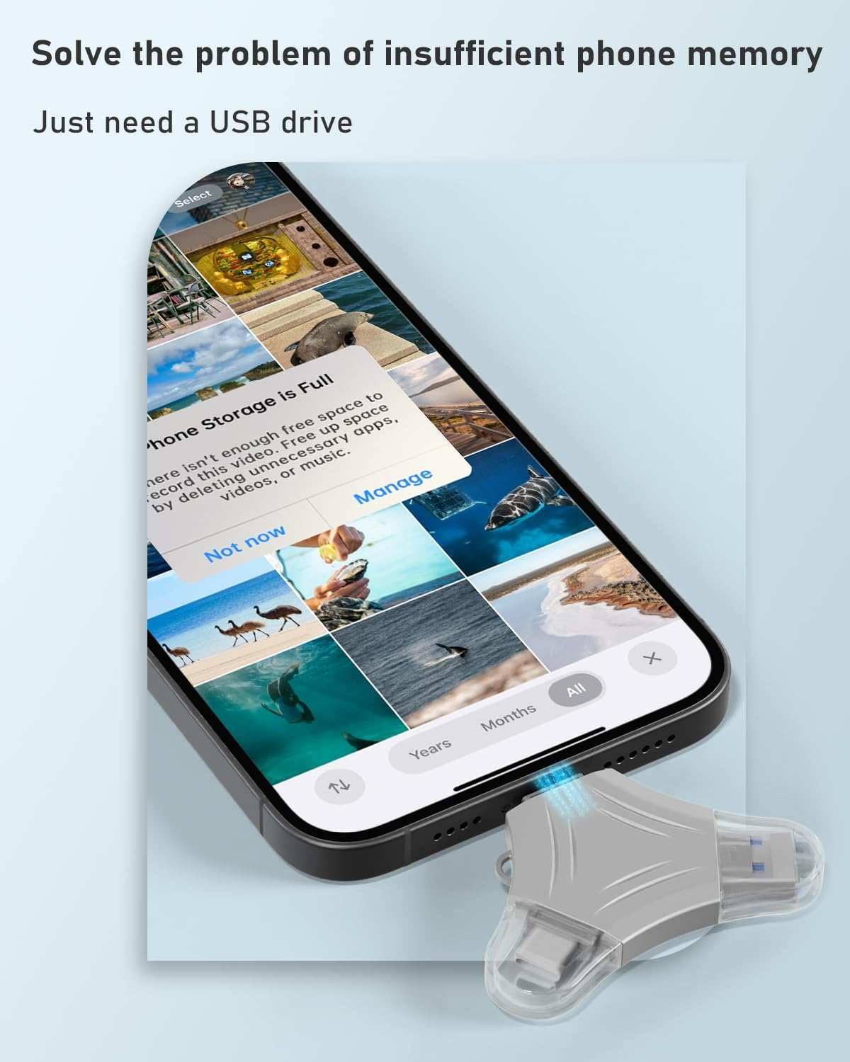 USB 3.0 Flash Drive for Phone 512Gb:3In1 External Memory Photo Keeper Storage Stick for Picture/Video/Data Saver/Backup High Speed Thumb/Jump/Hard Drive for Ipad/Android/Pc -Silver - Silver image number 3