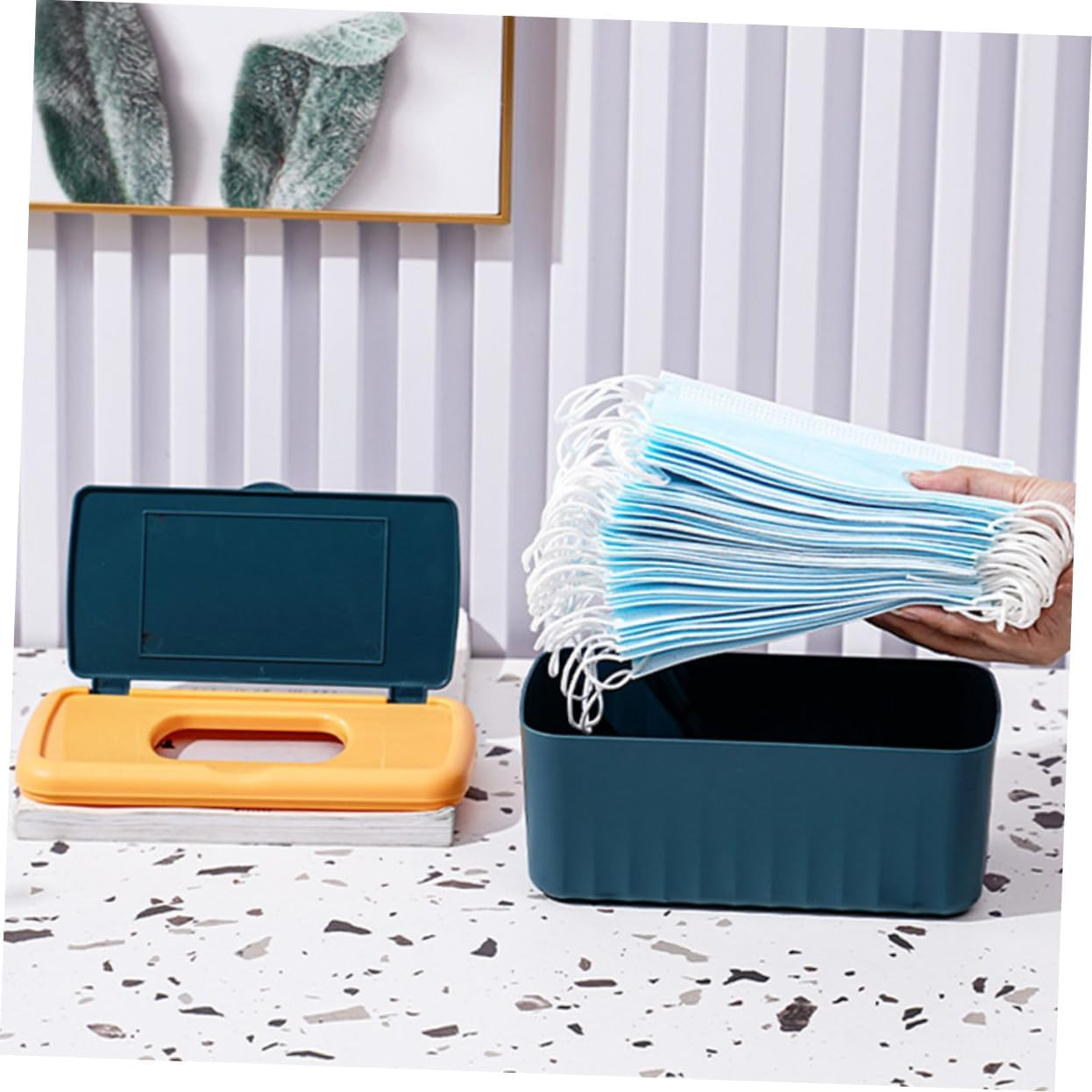 STOBAZA Large Capacity Wet Tissue Box Wipes Dispenser for Home Bathroom Flushable Wipes Holder Tissue Box Cover Refillable image number 1