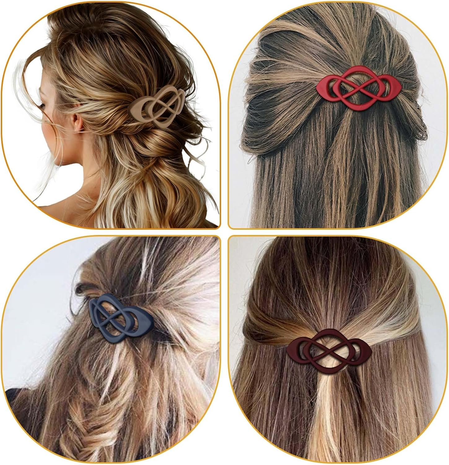 YBEATY 6PCS Vintage French Barrette Clips French Hair Barrette for Women Classic Design Vintage Snap Hair Clips Decorative Strong Hold Grip Barrettes Hairclip Elegant Retro Accessories for Thick image number 1