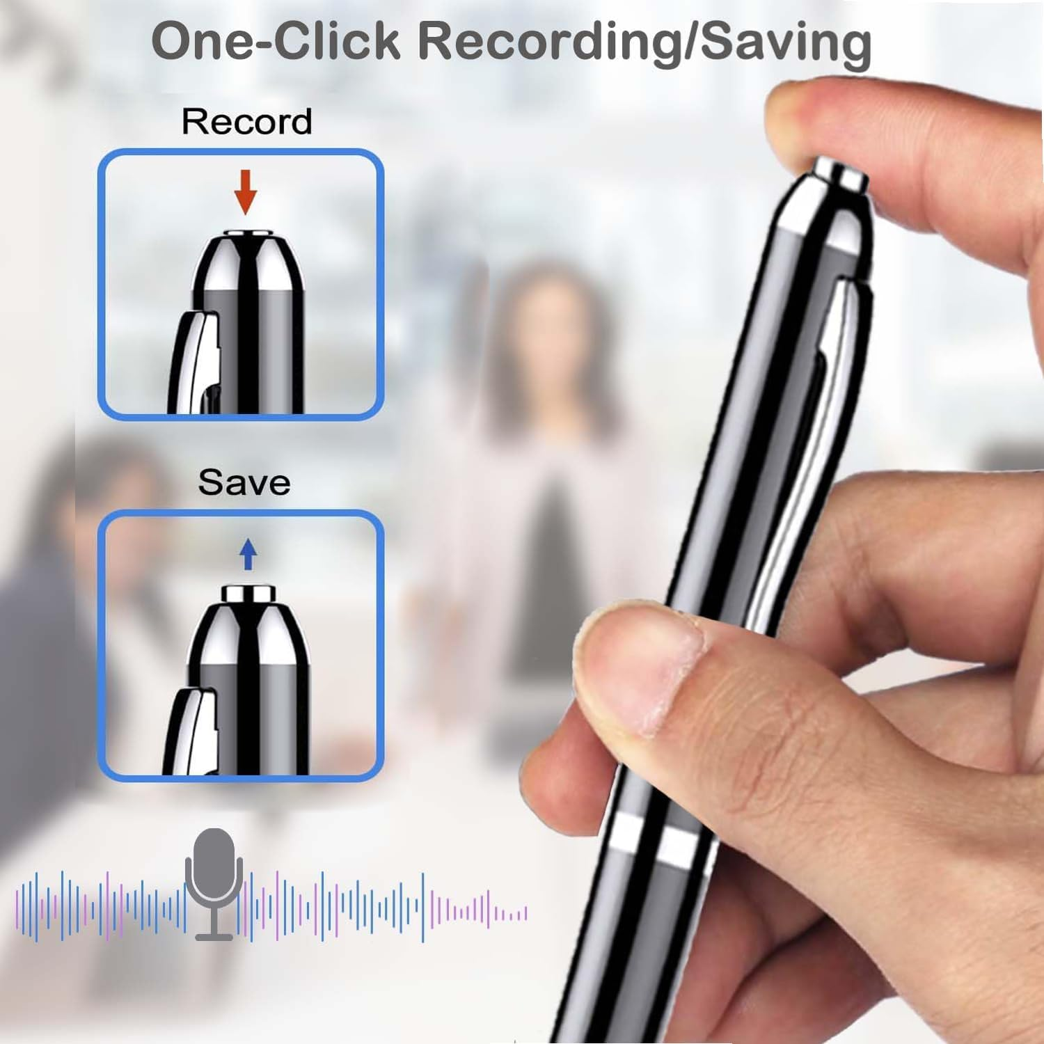 Voice Recorder, Mini Voice Activated Recorder, Micro Recording Devices, 30 Hours Battery Time Digital Small Sound Recorders Device Audio Recorder (16GB) - V1 - 64Gb image number 7