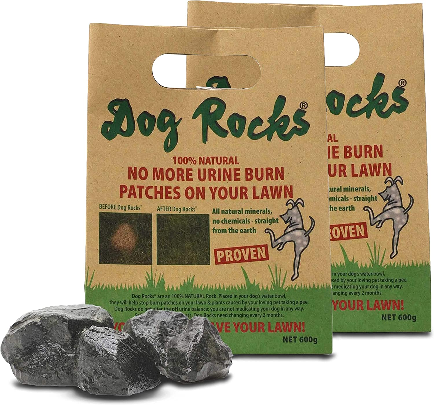 Dog Rocks, Prevents Grass Burn Marks Naturally, 600G, Each Bag Lasts 6 Months, 2 Bags image number 2