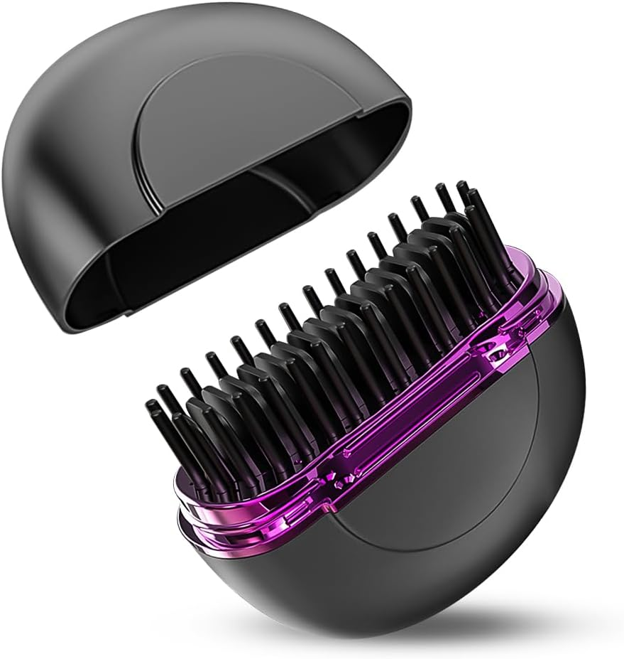 Alaoo Wireless Hair Straightening Brush, Mini Hair Straightener for Soft, Thinning, Thick and Curly Hair Types image number 6