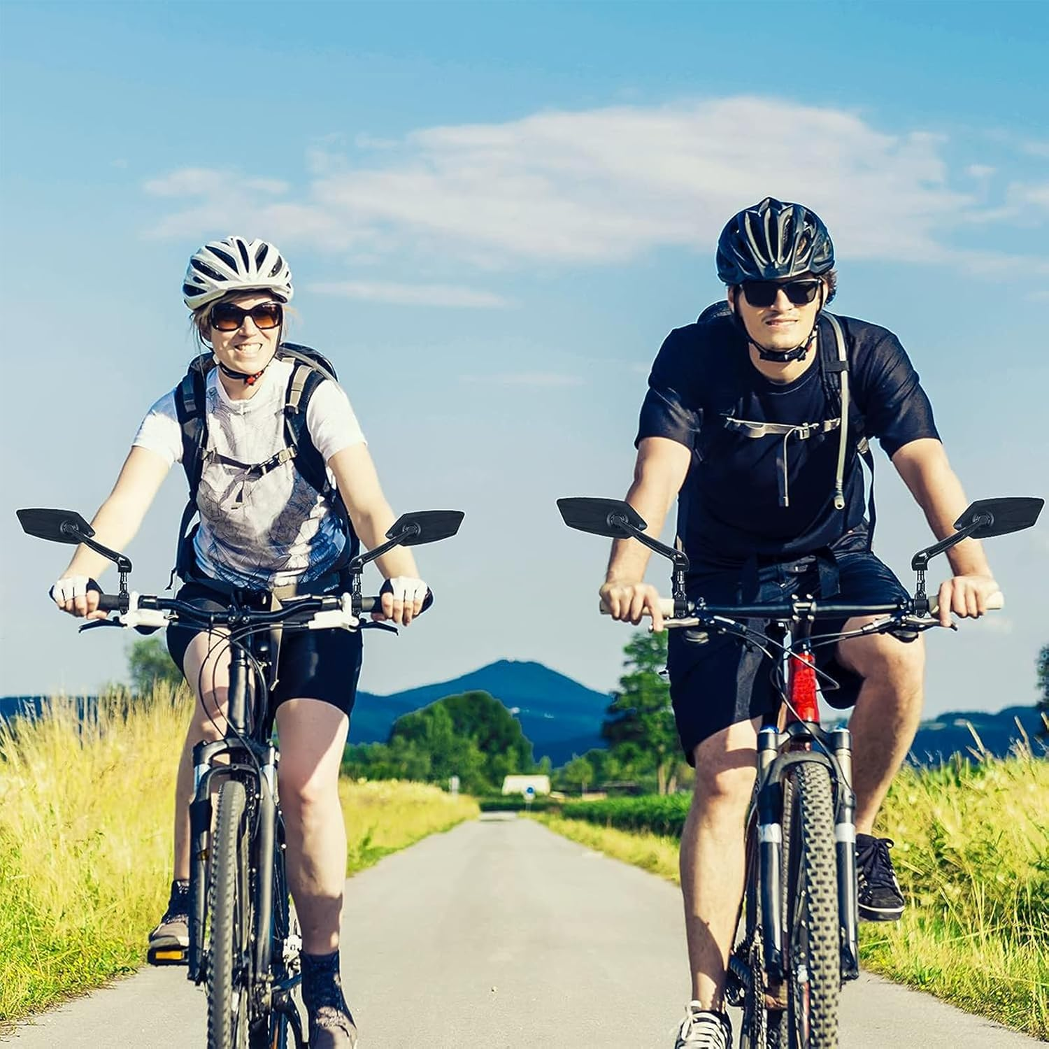 Bike Mirror New Handlebar Bike Mirrors Rotatable Vehicle Rearview Mirror, Bicycle Mirror HD Automotive Grade Glass Lens, Large Surface E-Bike Mirror, Cycling Mirror image number 6