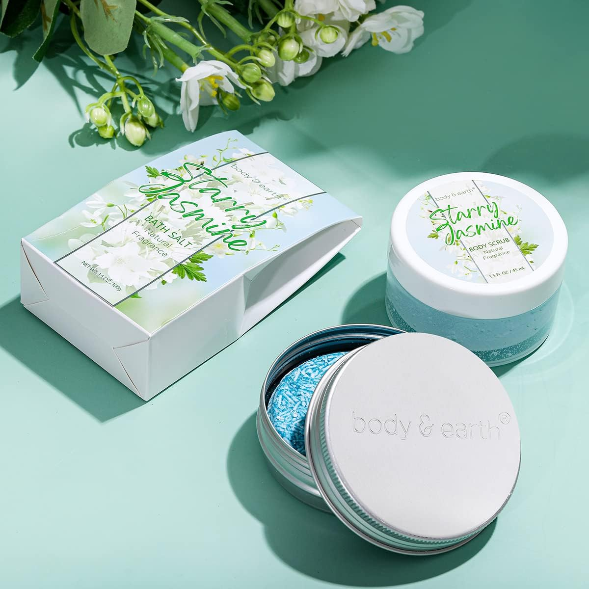 Bath Gift Set for Women - Luxurious 8 Pcs Bath Set with Jasmine Scented, Includes Bubble Bath, Shower Gel, Milk Lotion & Butter, Hand Soap and More, Perfect Women Gifts, Valentines Day Gifts image number 4