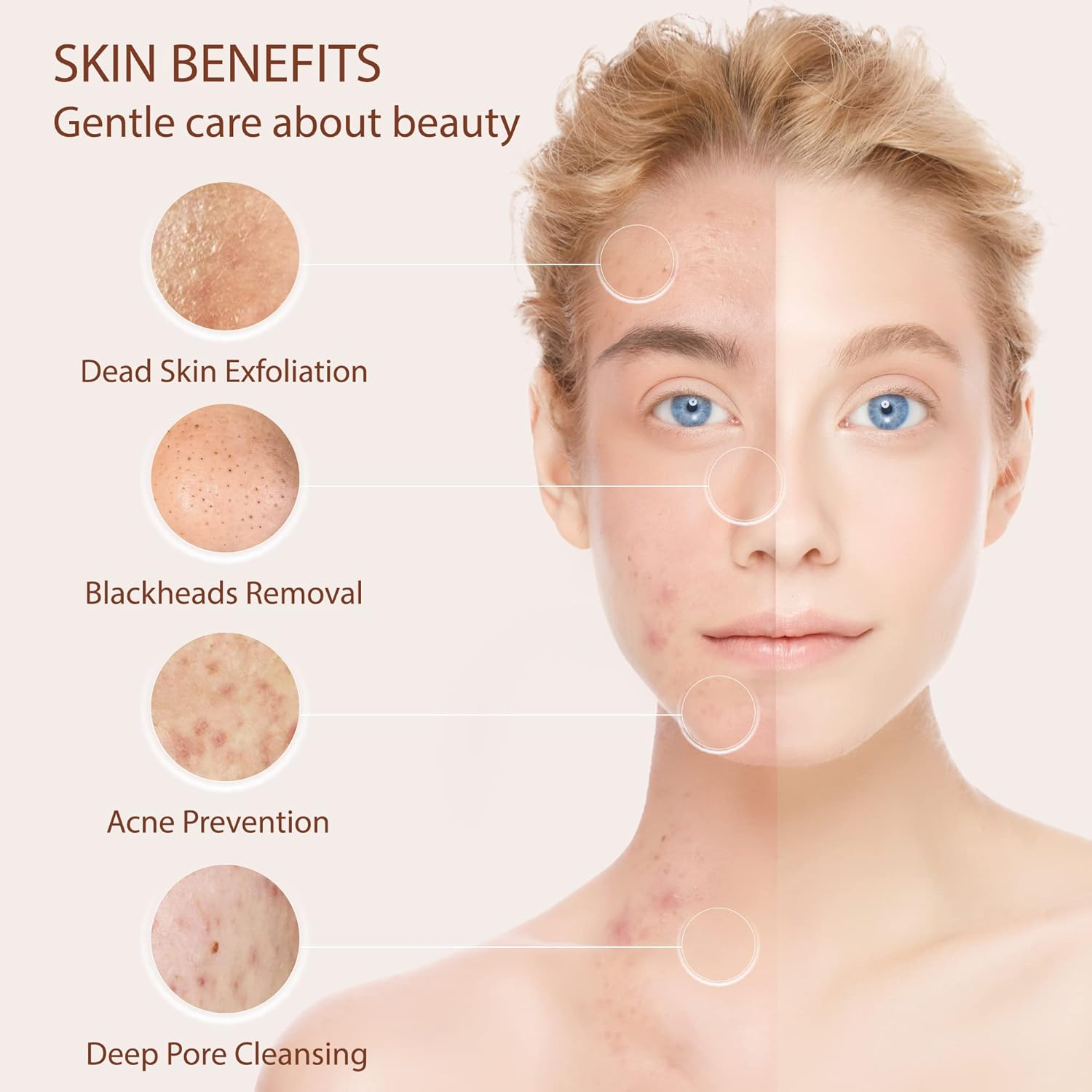 VISOFO Facial Cleansing Brush Exfoliator | Powered Electric Spin Cleanser | Deep Cleansing & Gentle Exfoliation | Pearl