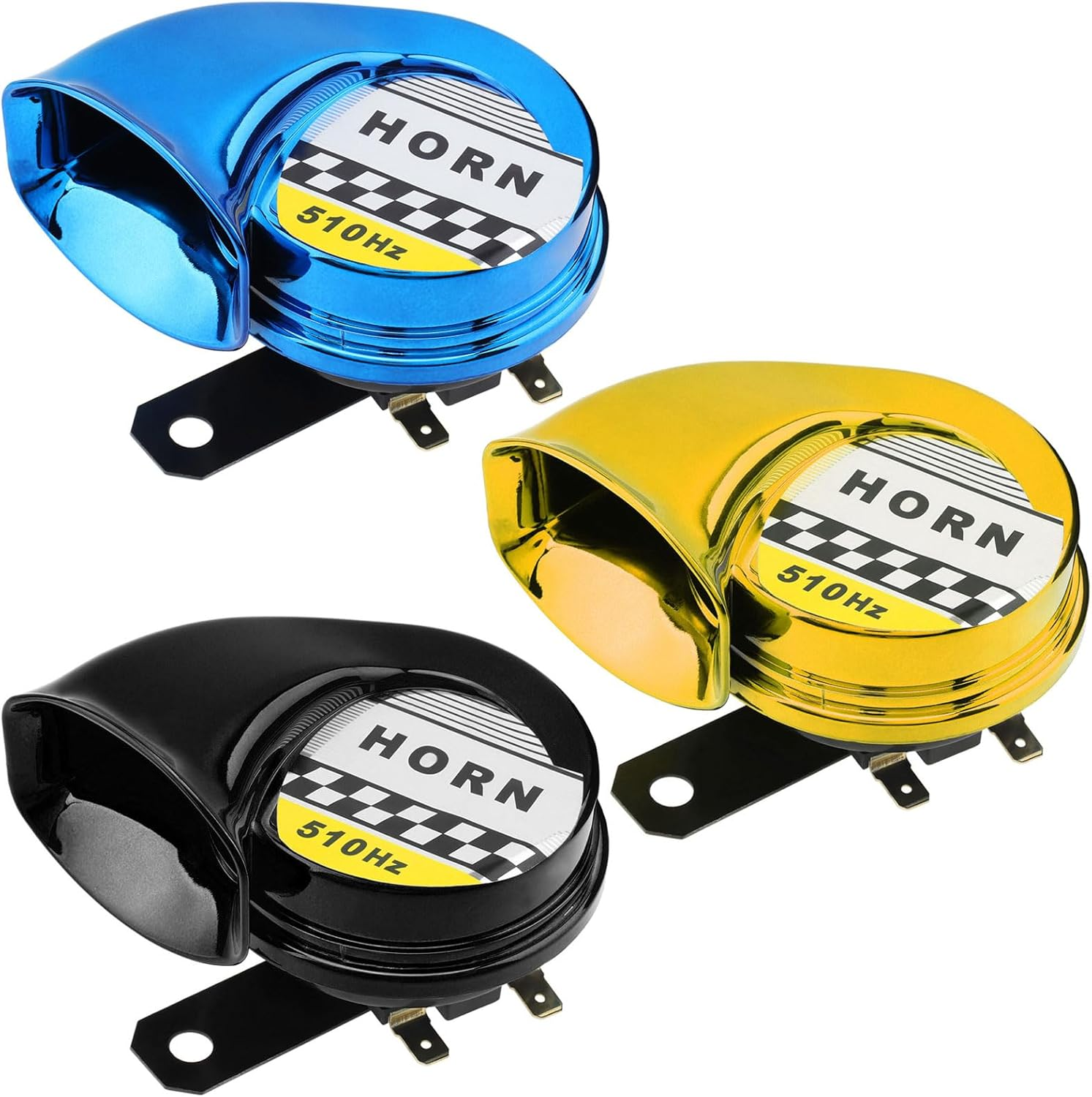 Windance Universal High Tone Snail Air Horn,130Db 510HZ Waterproof Loud Electric Horn for Any 12V Vehicles Motorcycle Scooter Boat Trucks (Black) image number 2