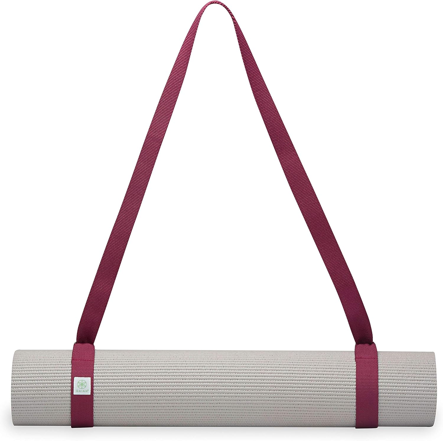 Gaiam Easy-Cinch Yoga Mat Sling - Durable Carrying Strap for Yoga Mat with Metal D-Rings for Secure Fit (No Mat Included)
