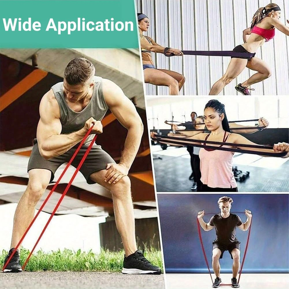 Set of 5 Heavy Duty Resistance Bands,Pull up Assistance Band,Exercise Yoga Workout Natural Latex Band for Workout, Yoga, Weightlifting, Physical Therapy, Rehab, Improve Mobility and Strength image number 4