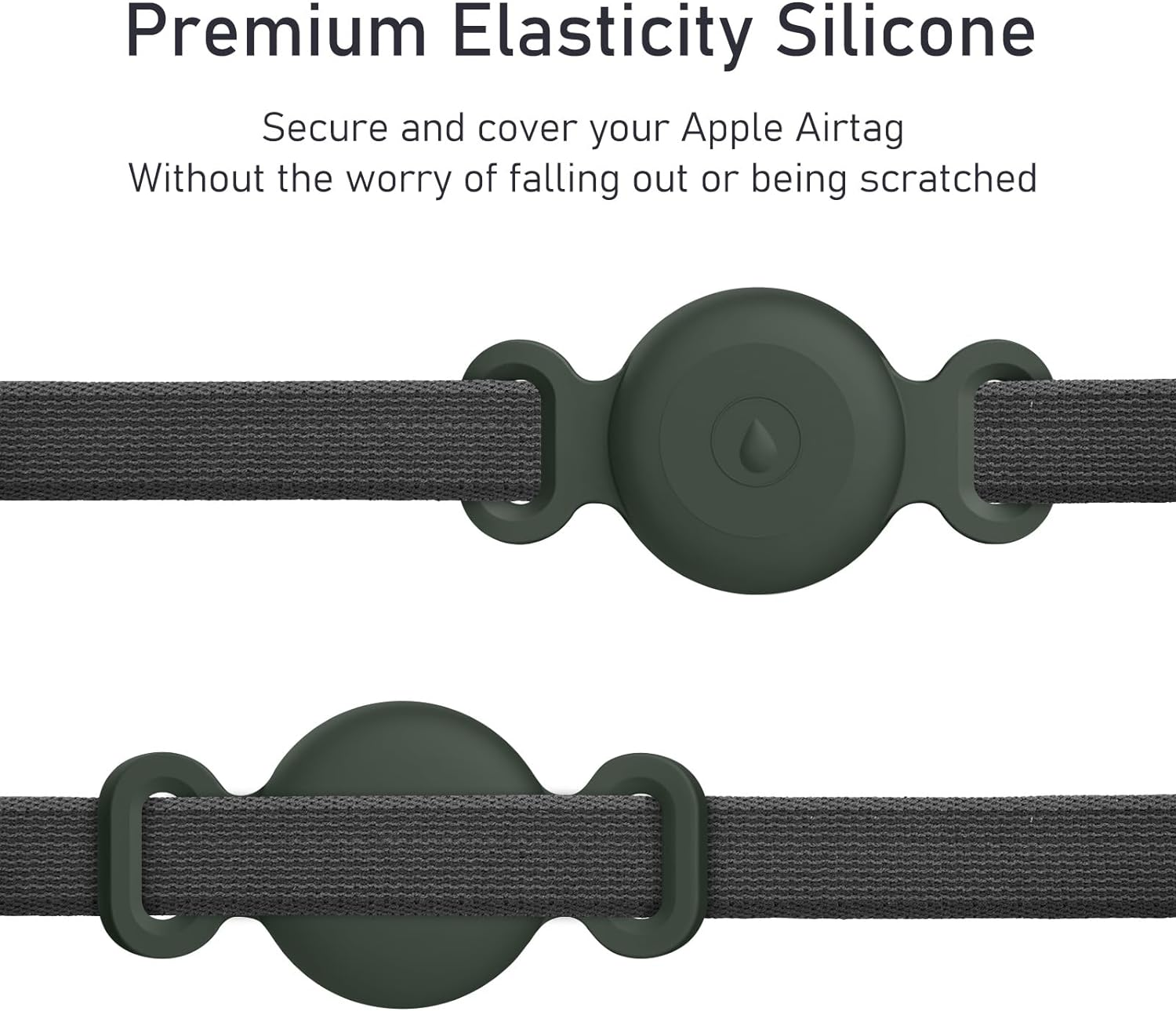 2-Pack Case for Apple Airtag Holder Dog Cat Collar, Silicone Protective Cat Dog Collar Airtag Holder, Pet GPS Tracker Collar Holder image number 2