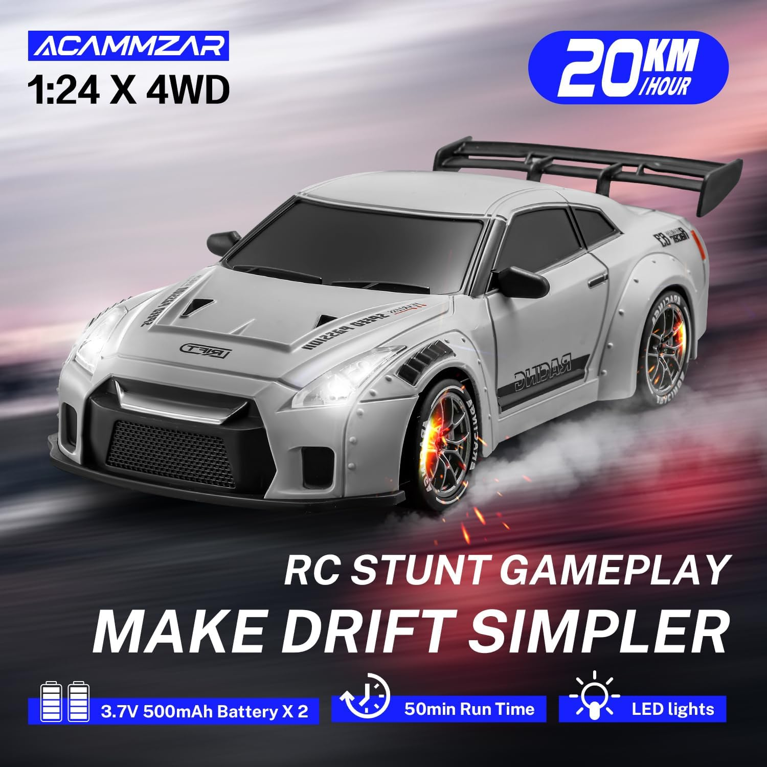 ACAMMZAR RC Drift Car, Remote Control Car image number 6