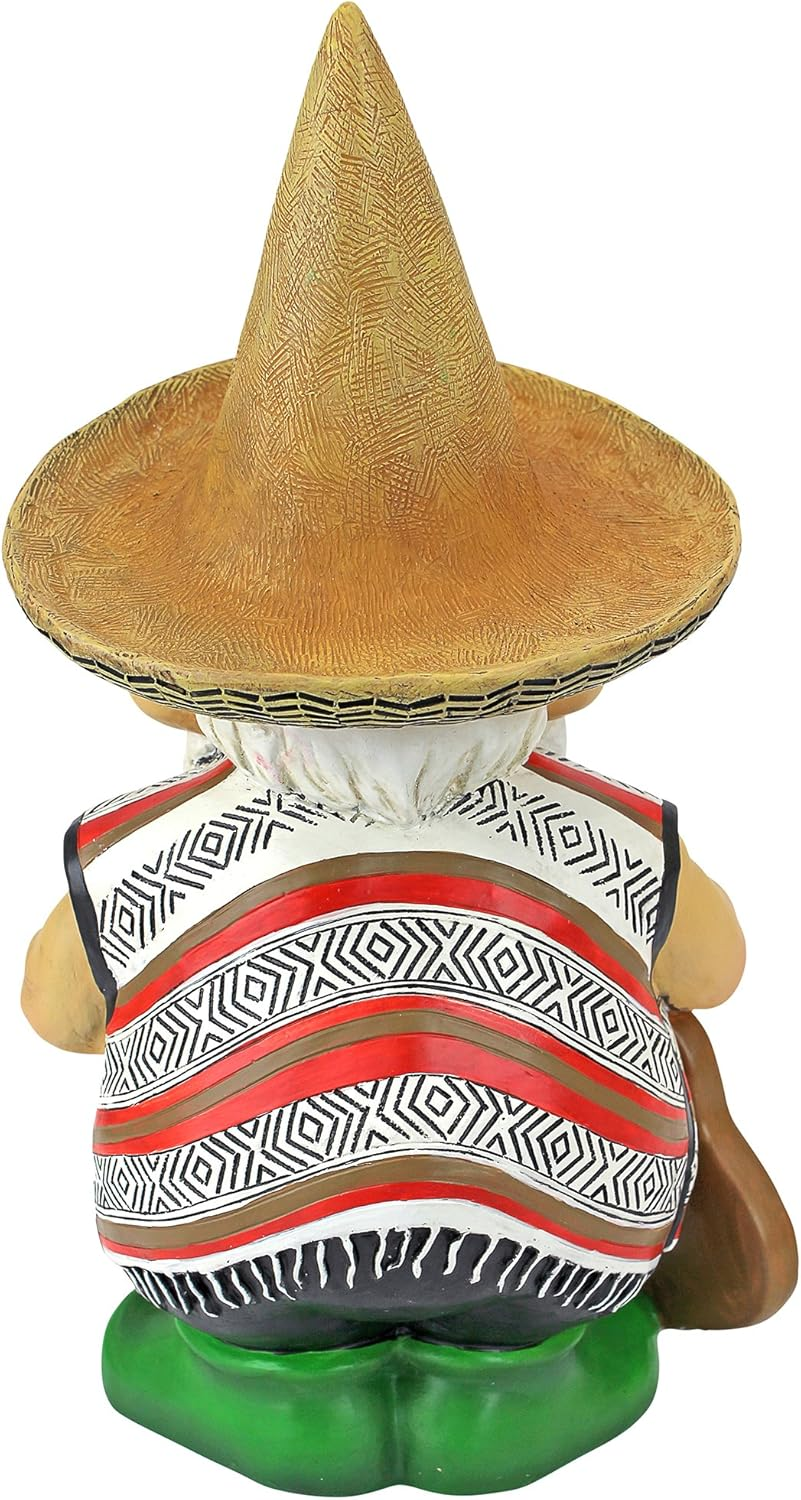 Design Toscano Pancho the Mariachi Garden Gnome Statue, Full Color