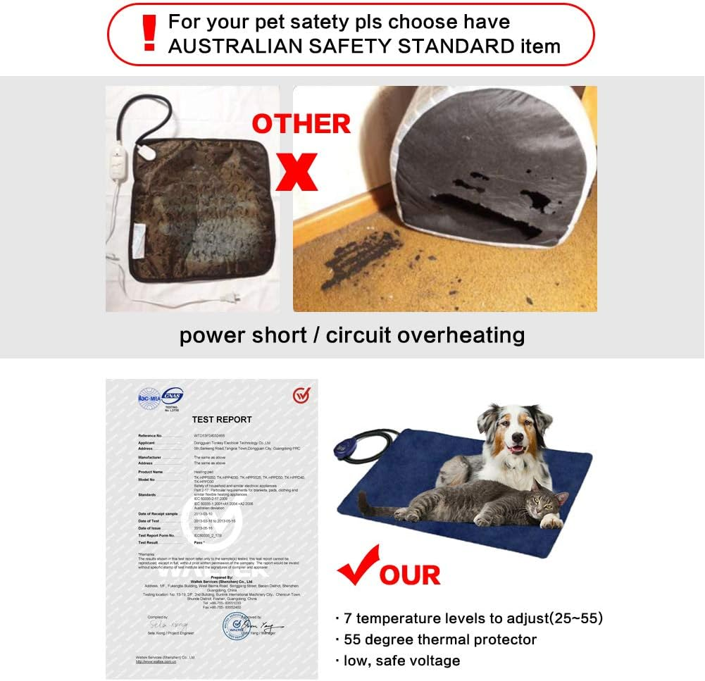 Outdoor Waterproof Electric Pet Dog Heating Pad Cat Puppy Heated Warming Bed Mat Thermal Protection Kennel Heater Safe AU Standard (40X30Cm Green) image number 1