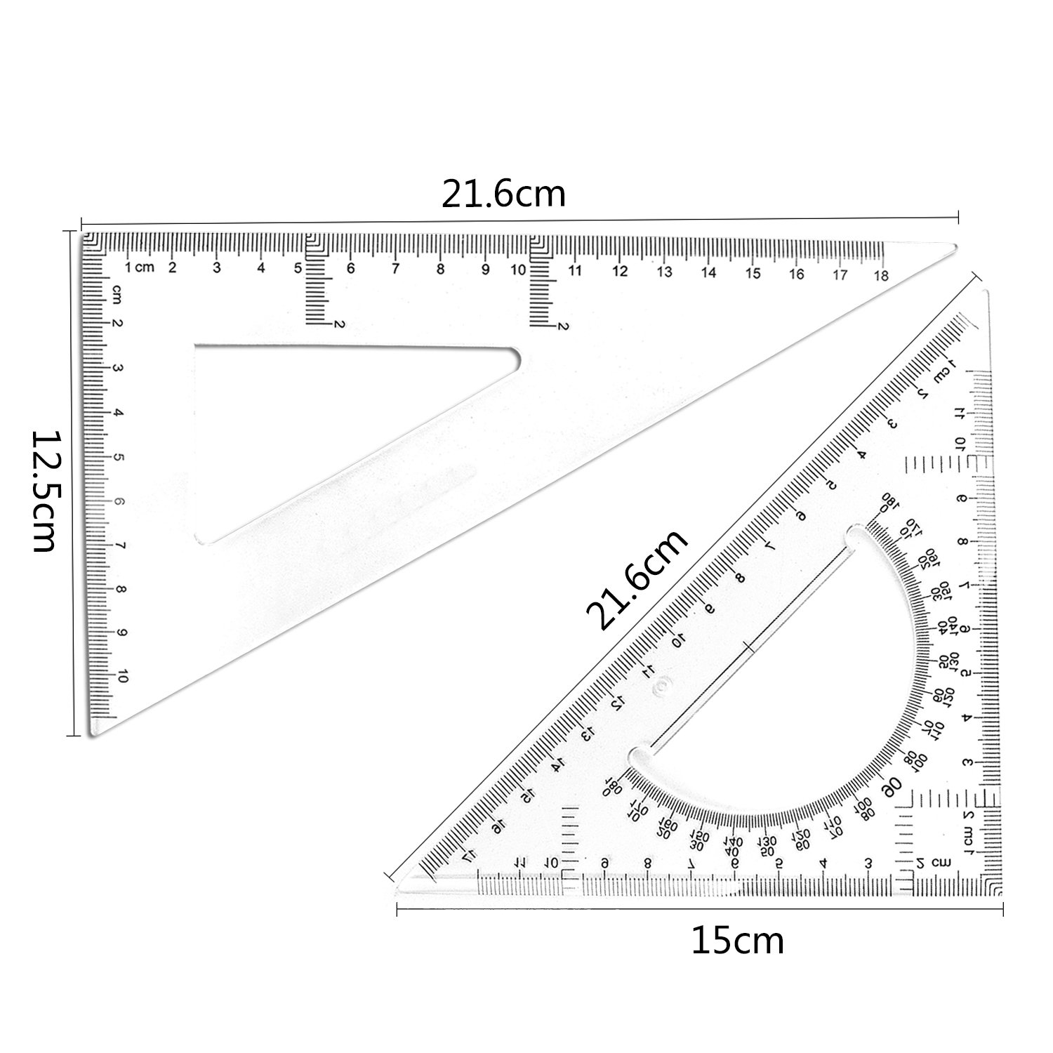 Bronagrand Triangle Ruler Square Set, 30/60 and 45/90 Degrees, Set of 2 image number 5